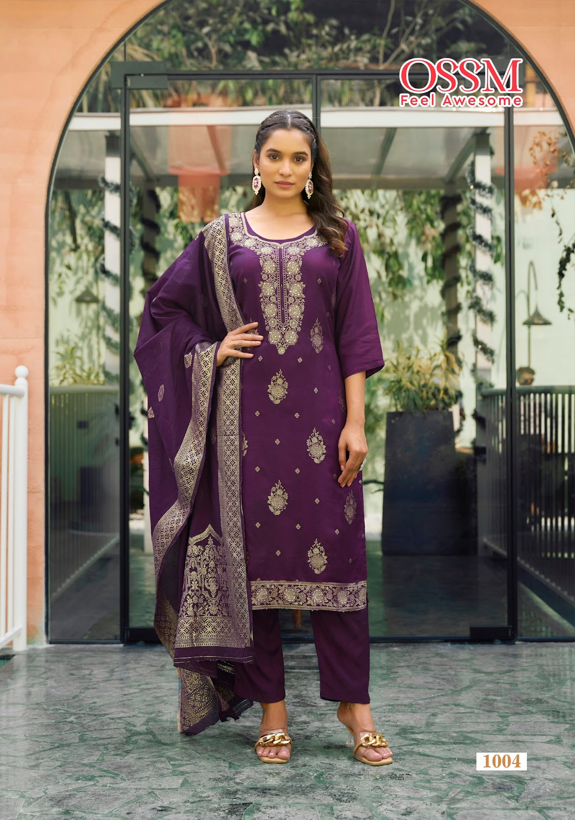 Mishti Ossm Silk Jacquard Readymade Pant Style Suits Wholesale Price