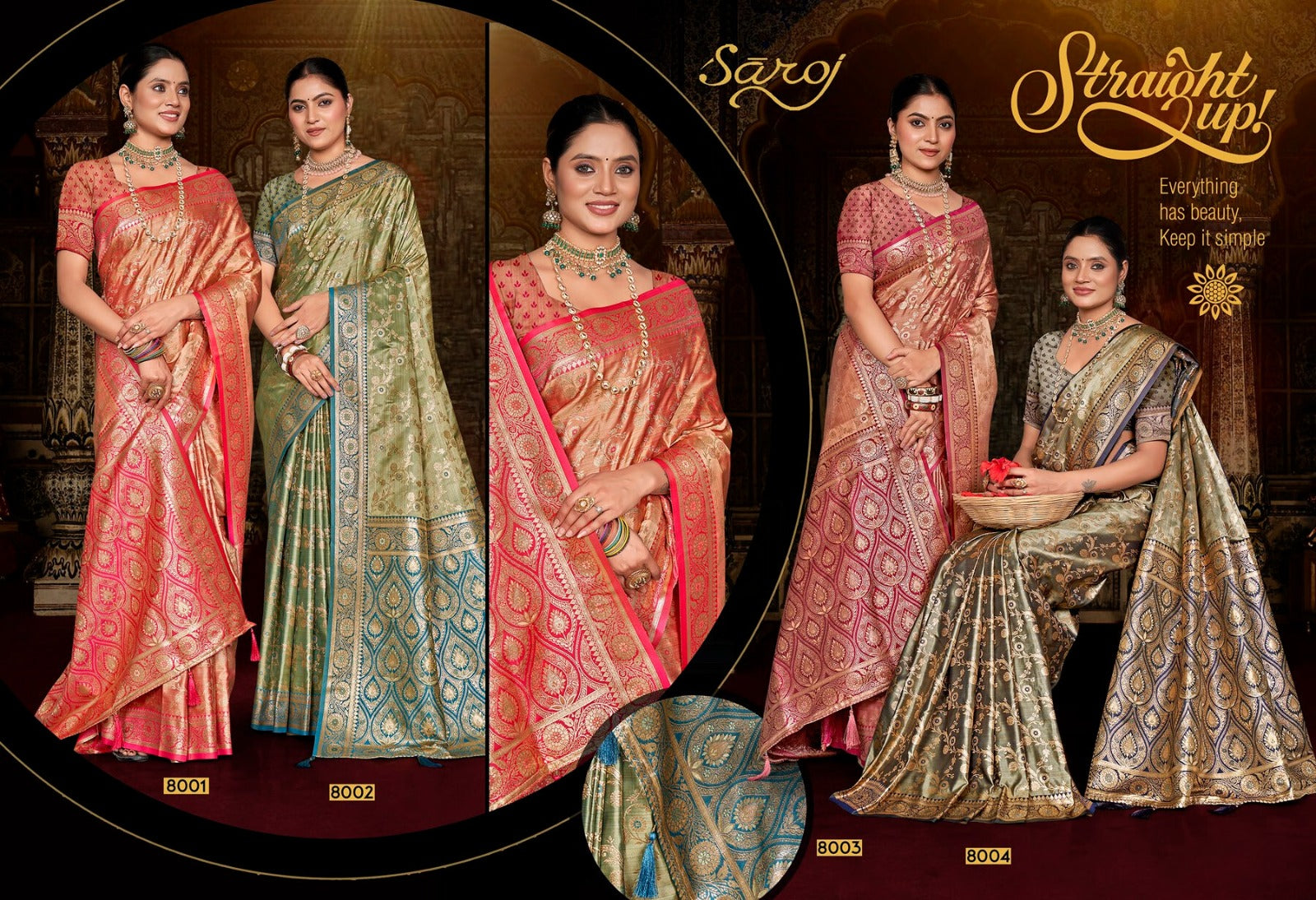 Mishti Satin Silk Vol 8 Saroj Sarees Exporter Gujarat