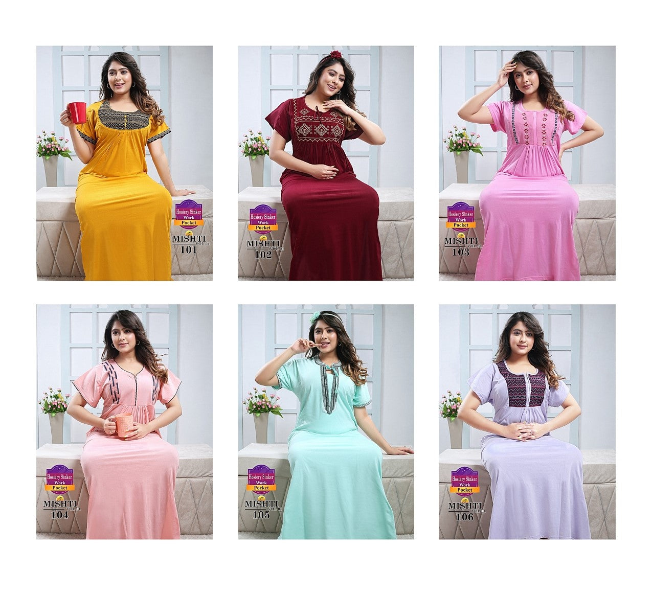 Mishti Vol 1 Skager Sinker Night Gowns Exporter India