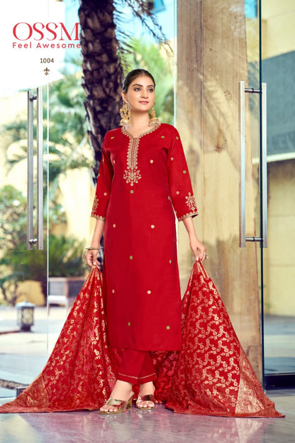 Mishti Vol 2 Ossm Roman Silk Readymade Pant Style Suits Exporter