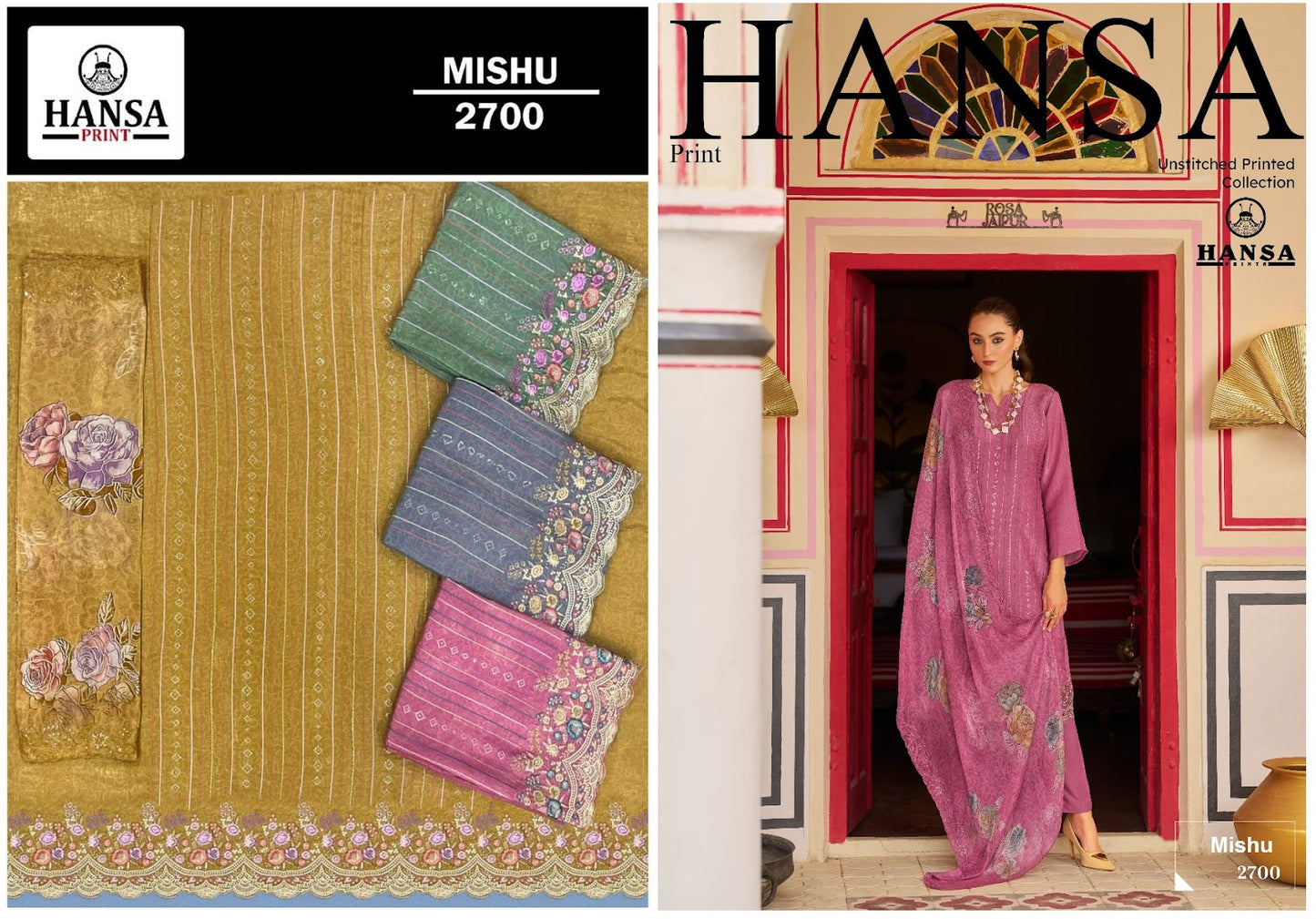 Mishu 2700 Hansa Prints Silk Pant Style Suits Manufacturer