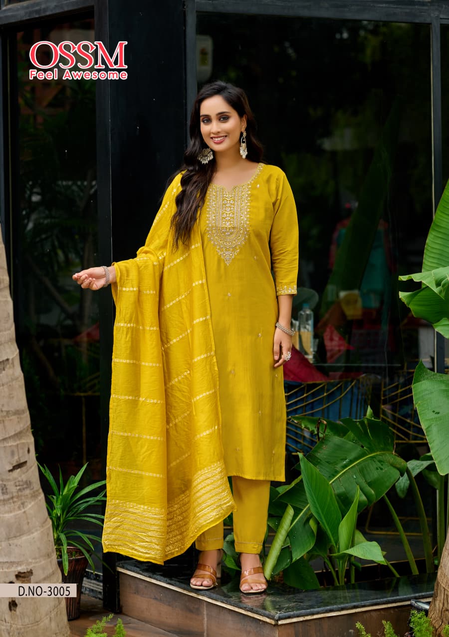 Mishu Vol 3 Ossm Roman Simmer Readymade Pant Style Suits Exporter