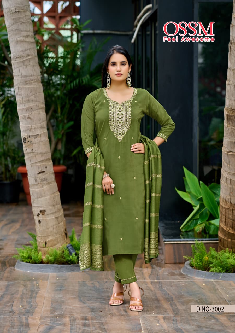 Mishu Vol 3 Ossm Roman Simmer Readymade Pant Style Suits Exporter