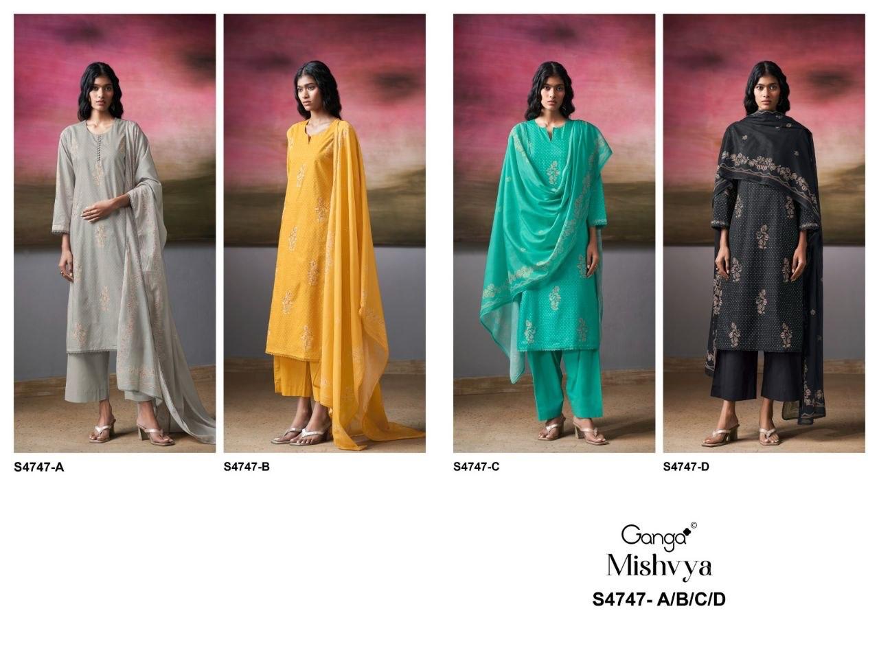 Mishvya S4747 Ganga Cotton Pant Style Suits Supplier Gujarat