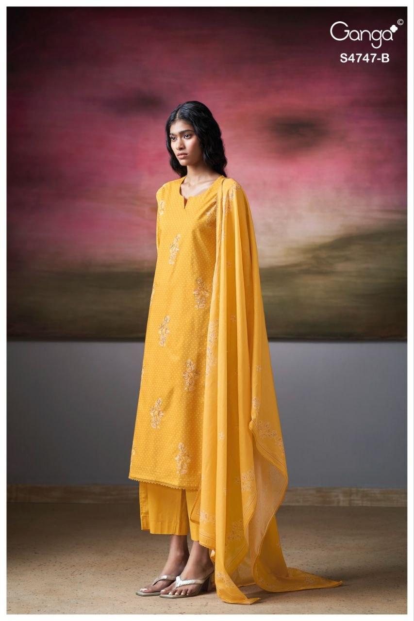 Mishvya S4747 Ganga Cotton Pant Style Suits Supplier Gujarat