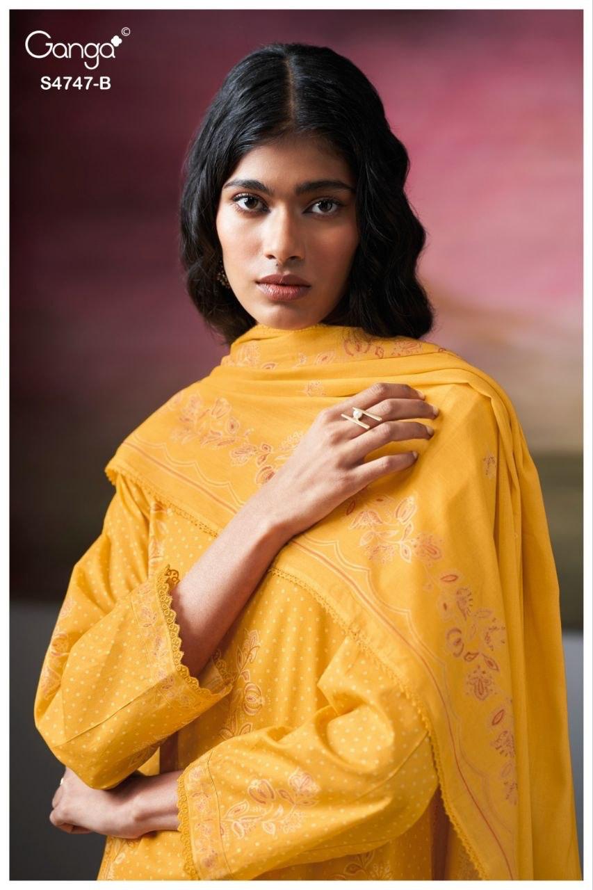 Mishvya S4747 Ganga Cotton Pant Style Suits Supplier Gujarat