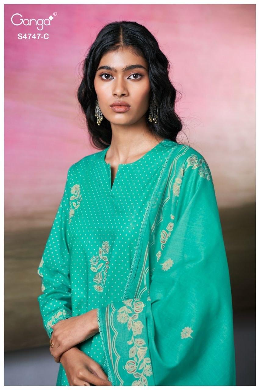Mishvya S4747 Ganga Cotton Pant Style Suits Supplier Gujarat
