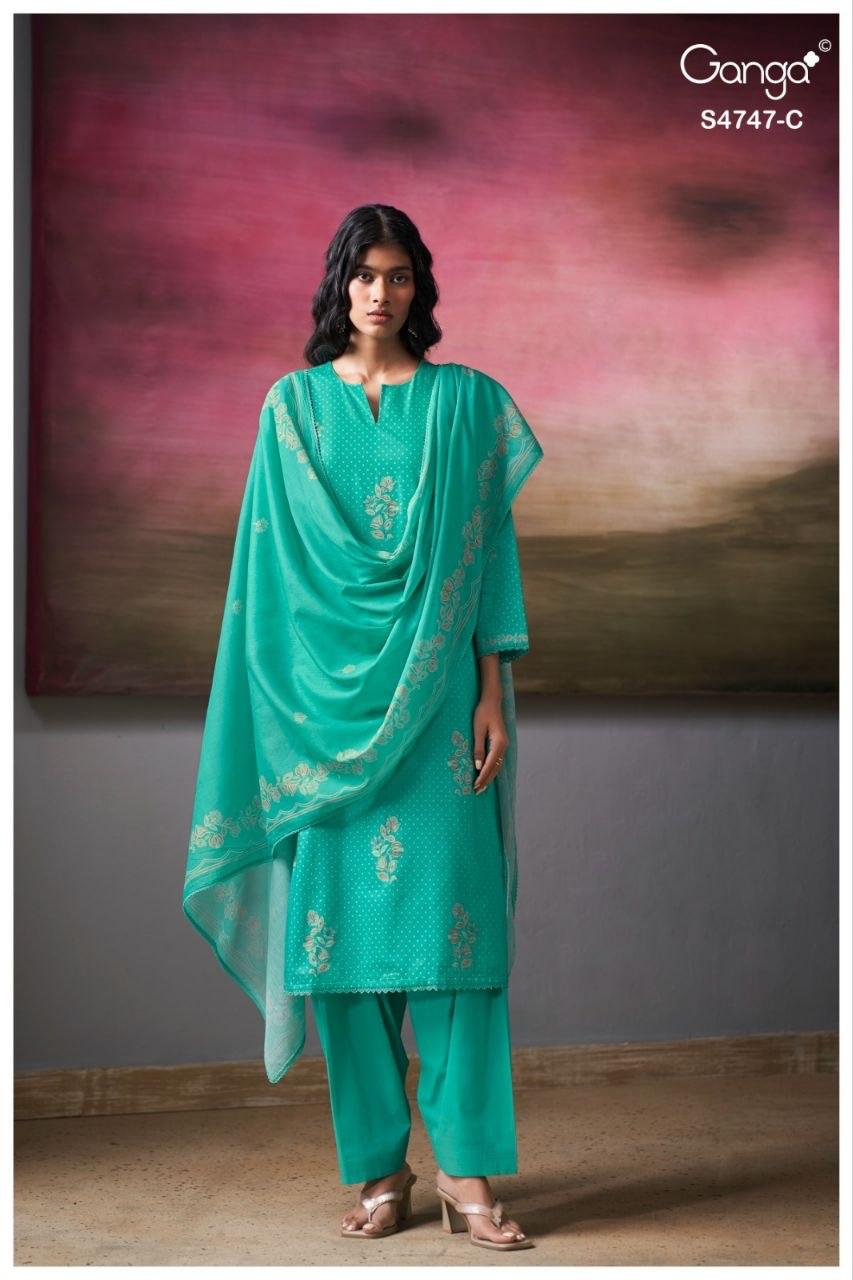 Mishvya S4747 Ganga Cotton Pant Style Suits Supplier Gujarat