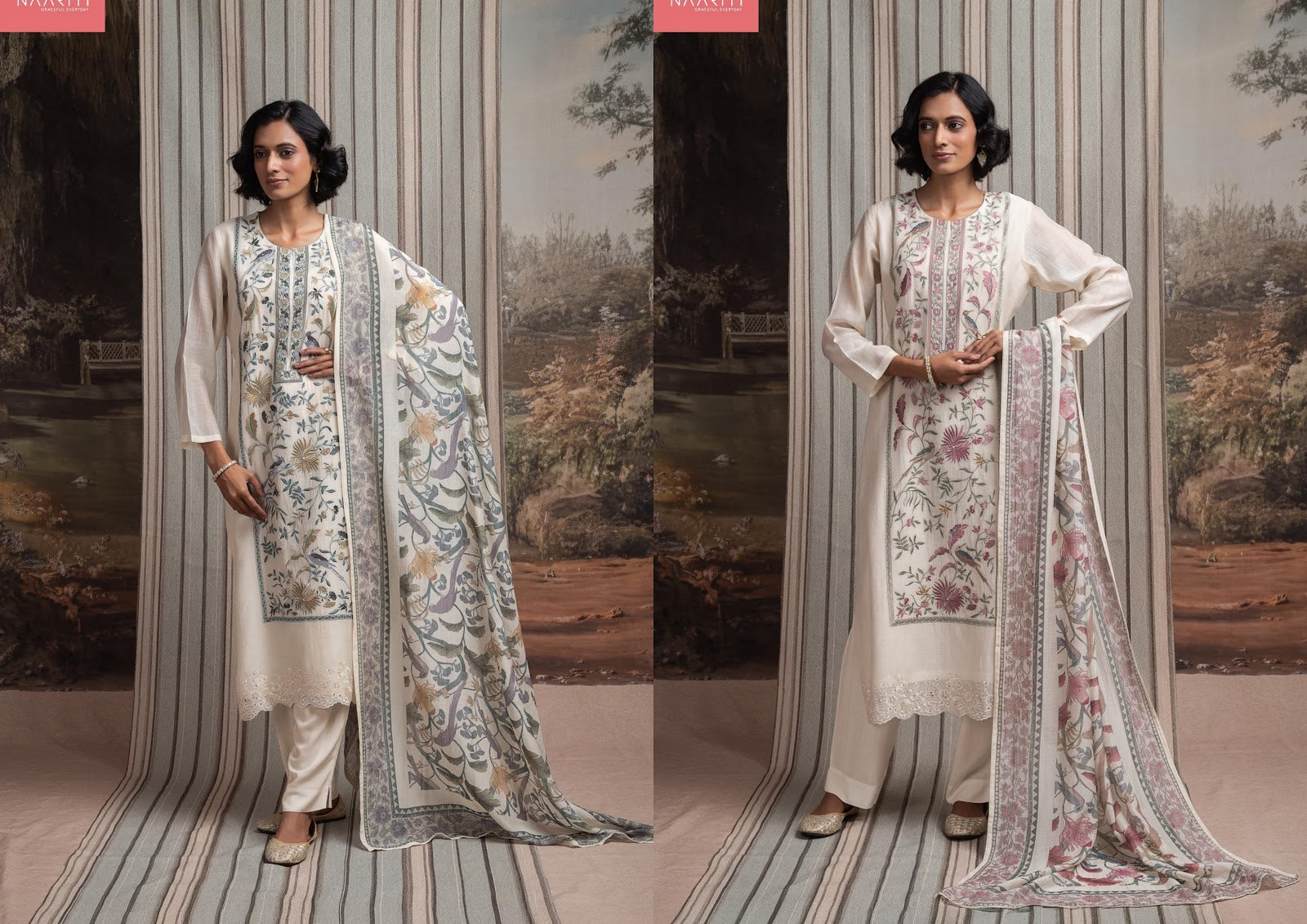 Miski Naariti Mul Chanderi Pant Style Suits Wholesale Rate