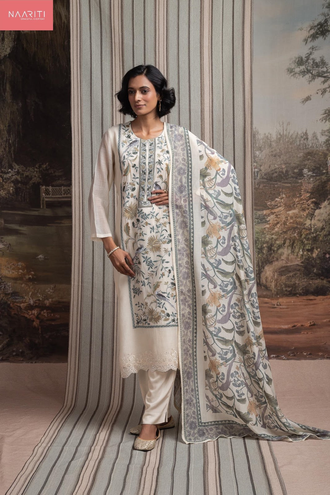 Miski Naariti Mul Chanderi Pant Style Suits Wholesale Rate
