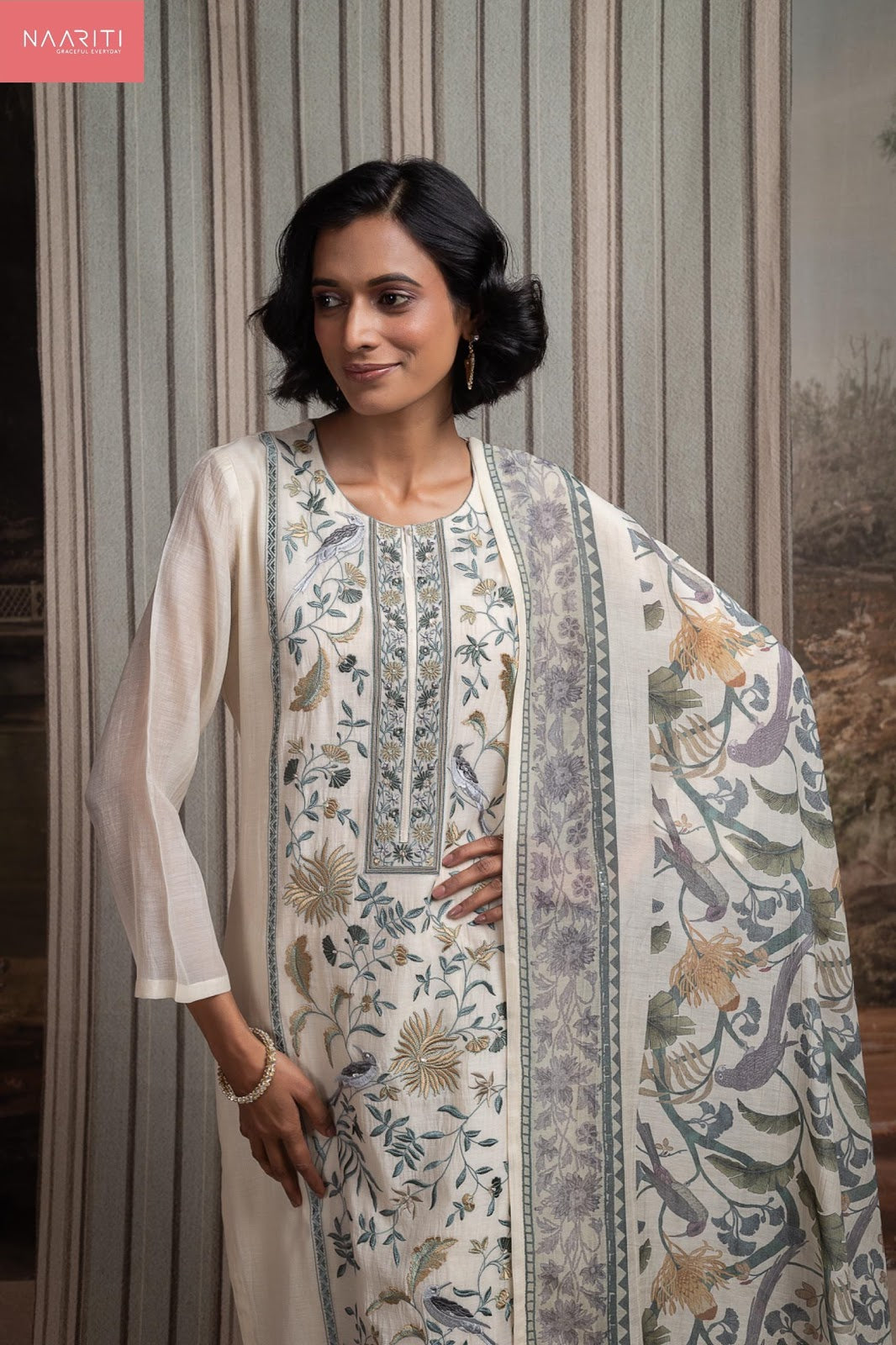 Miski Naariti Mul Chanderi Pant Style Suits Wholesale Rate