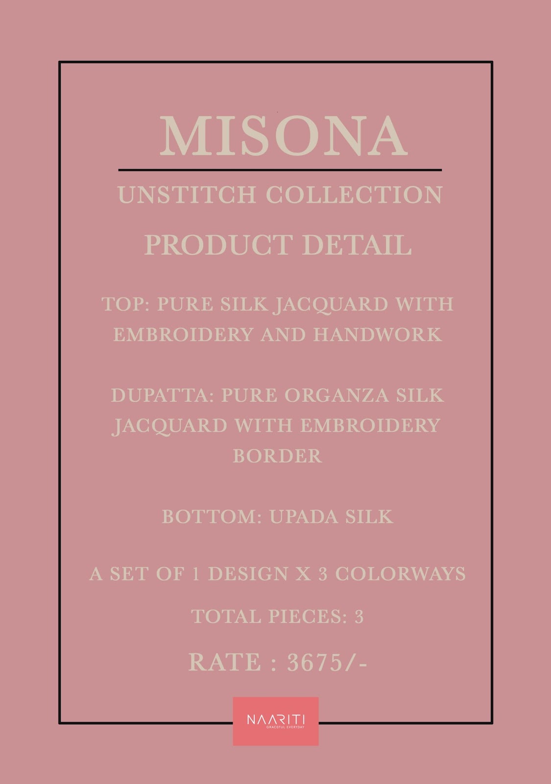 Misona Naariti Pure Silk Pant Style Suits Exporter Gujarat