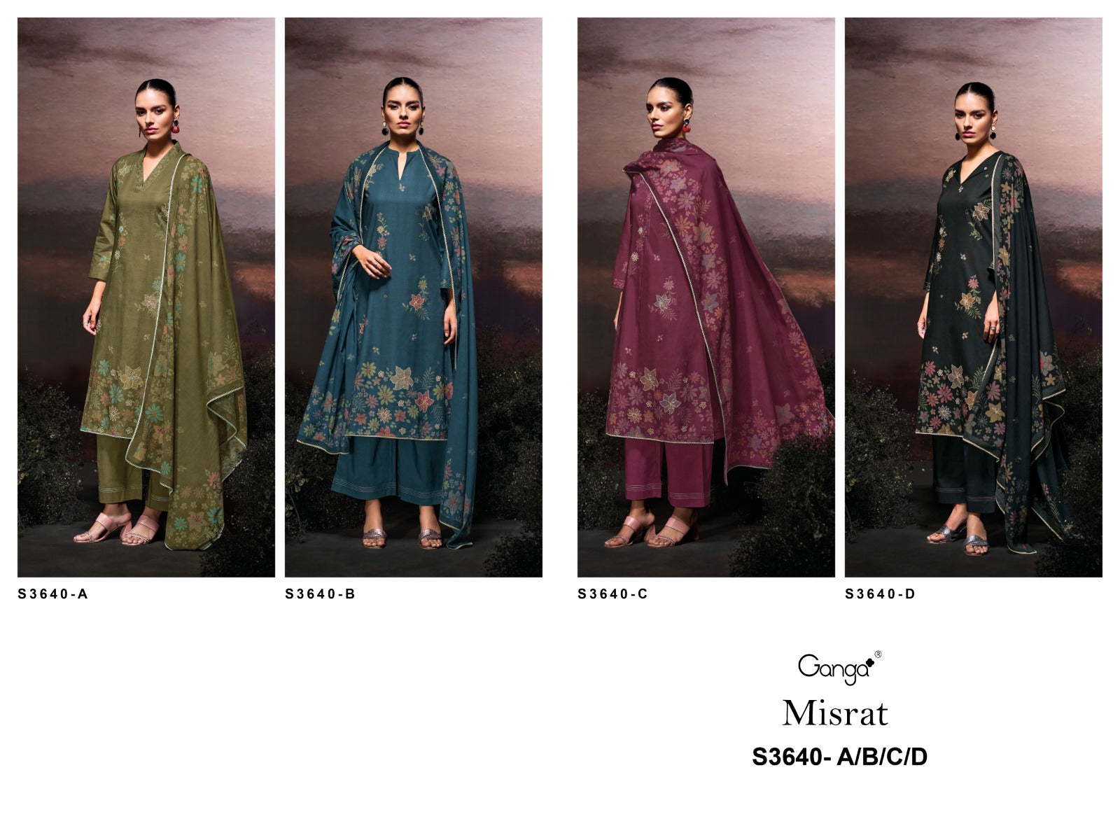 Misrat 3640 Ganga Premium Cotton Plazzo Style Suits Manufacturer