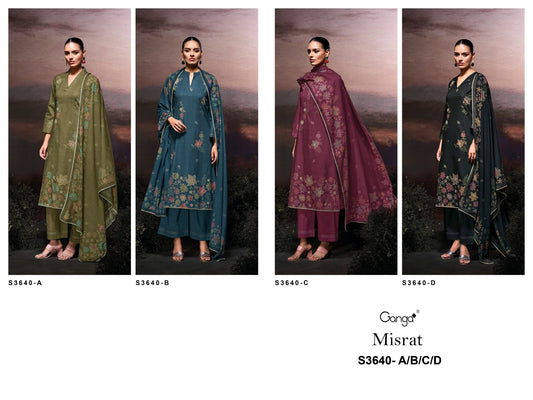 Misrat 3640 Ganga Premium Cotton Plazzo Style Suits Manufacturer