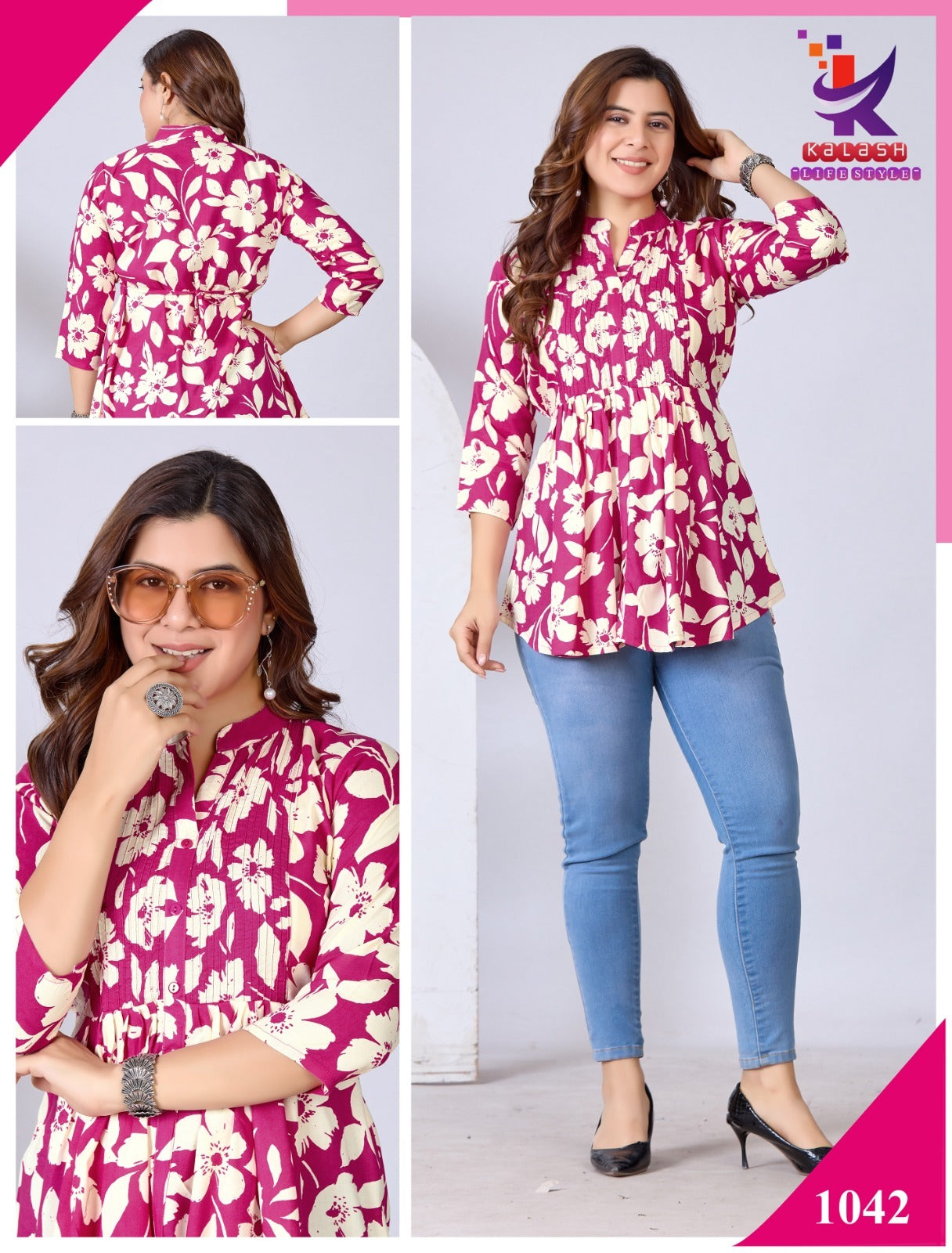 Miss Glow 5 Mlm Kalash Lifestyle Rayon 17Kg Fancy Tops Exporter India