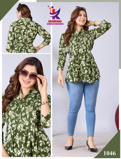 Miss Glow 5 Mlm Kalash Lifestyle Rayon 17Kg Fancy Tops Exporter India