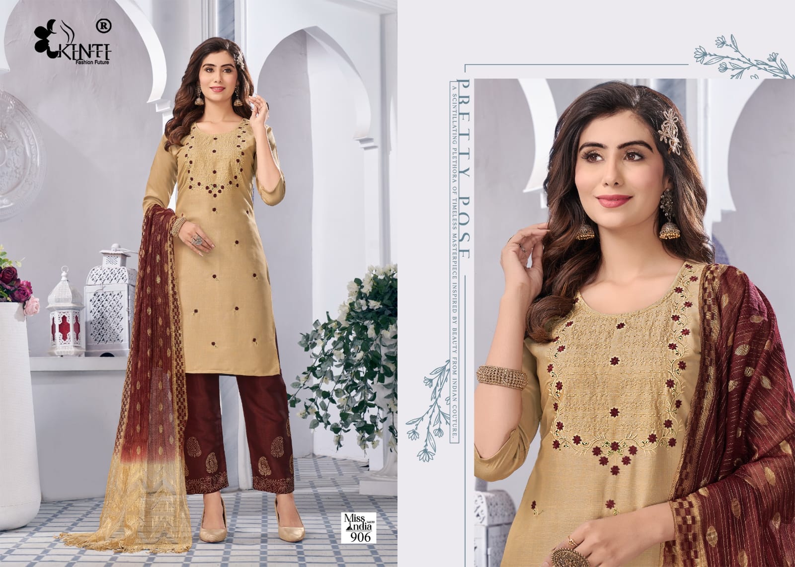 Miss India Vol 9 Kinti Two Tone Rayon Readymade Pant Style Suits