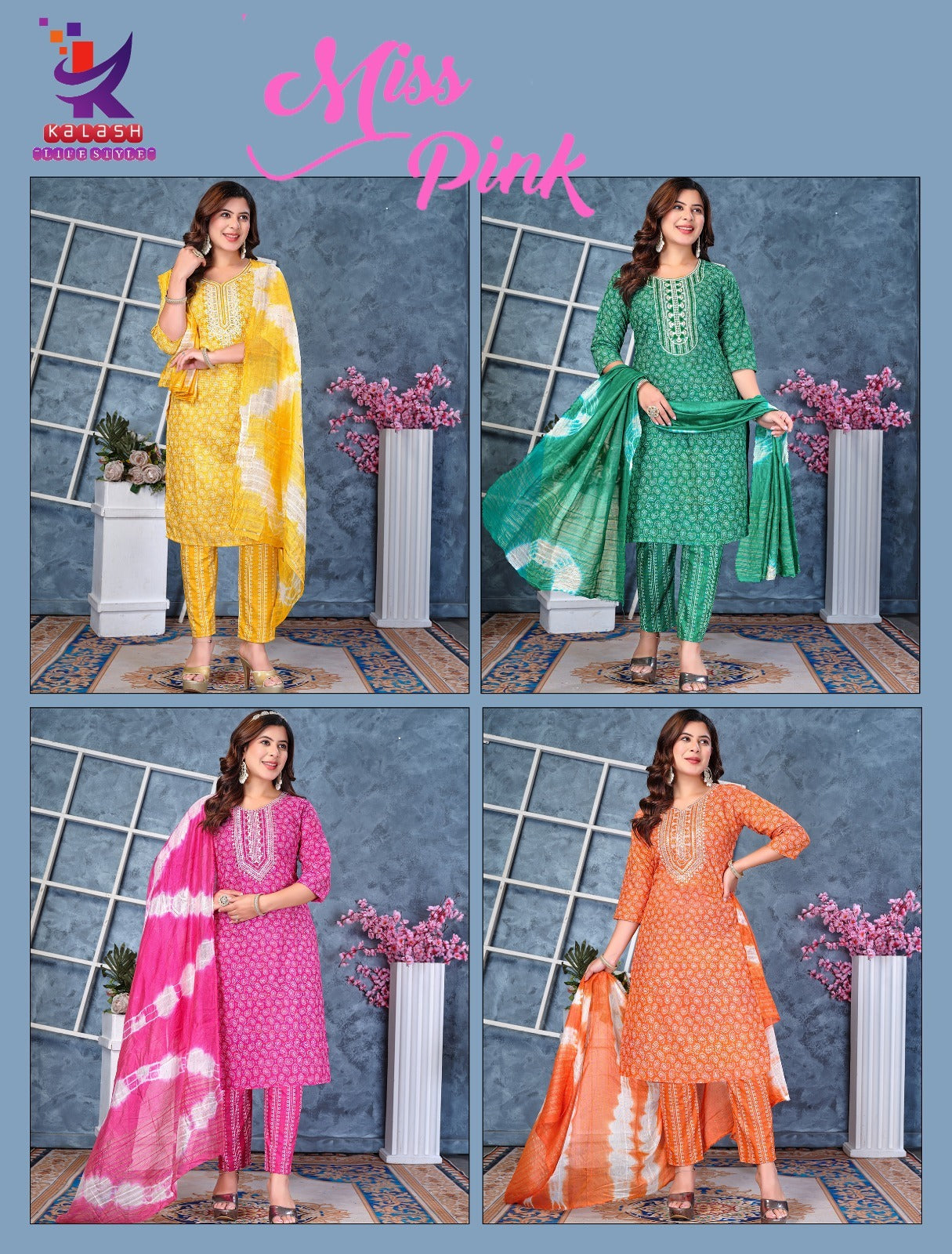 Miss Pink Mlm Kalash Lifestyle Khadi Cotton Readymade Pant Style Suits Wholesale Price