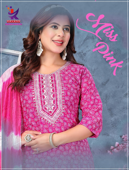 Miss Pink Mlm Kalash Lifestyle Khadi Cotton Readymade Pant Style Suits Wholesale Price