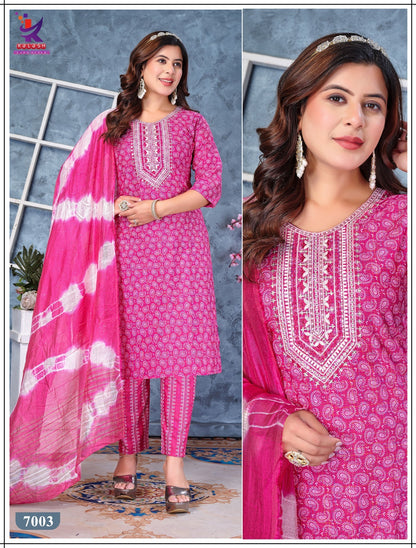 Miss Pink Mlm Kalash Lifestyle Khadi Cotton Readymade Pant Style Suits Wholesale Price