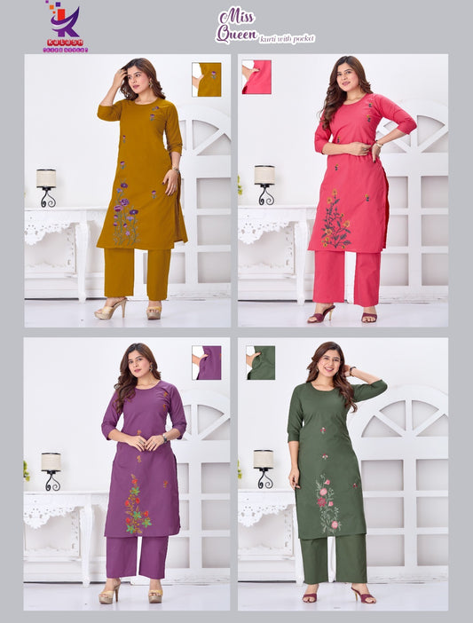 Miss Queen Mlm Kalash Lifestyle Cotton Kurti Plazzo Set Manufacturer Ahmedabad