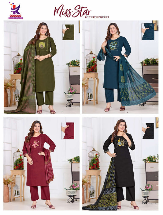 Miss Star Mlm Kalash Lifestyle Dhabu Cotton Readymade Pant Style Suits Supplier