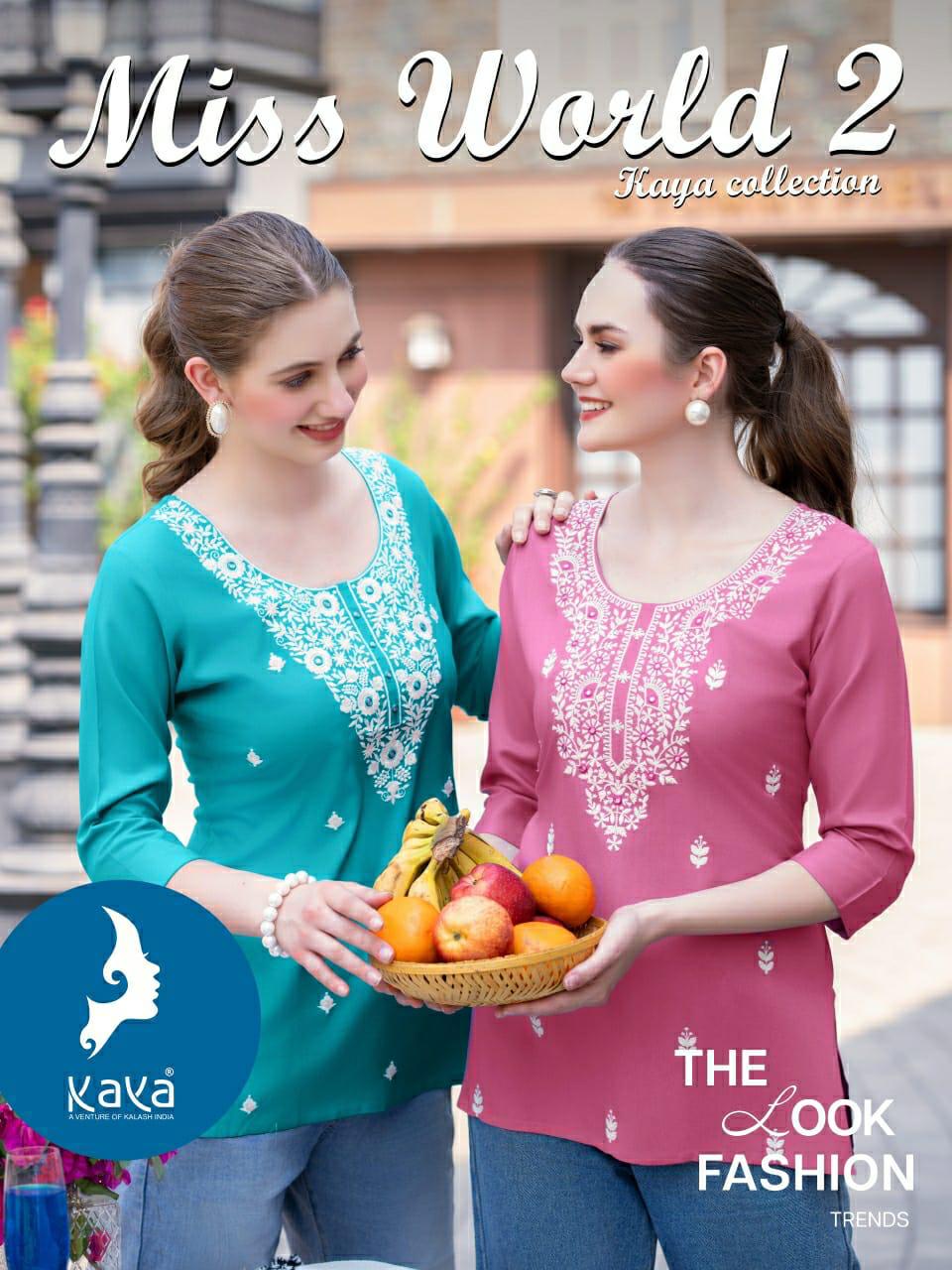 Miss World 2 Kaya Reyon Short Kurtis Manufacturer