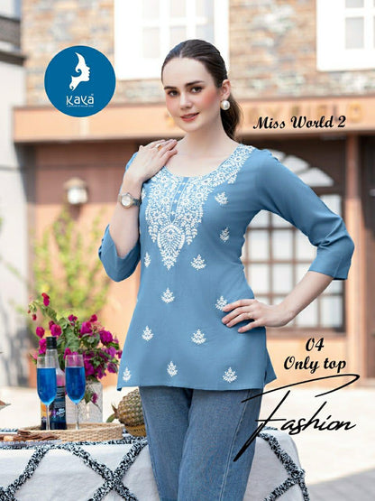 Miss World 2 Kaya Reyon Short Kurtis Manufacturer