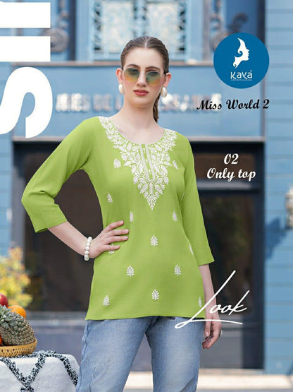 Miss World 2 Kaya Reyon Short Kurtis Manufacturer