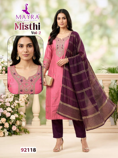 Misthi Vol 2 Mayra Roman Silk Readymade Pant Style Suits Wholesale Price