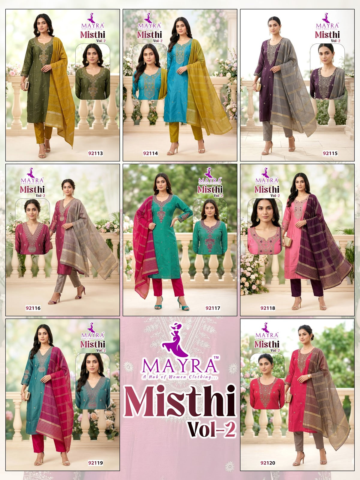Misthi Vol 2 Mayra Roman Silk Readymade Pant Style Suits Wholesale Price