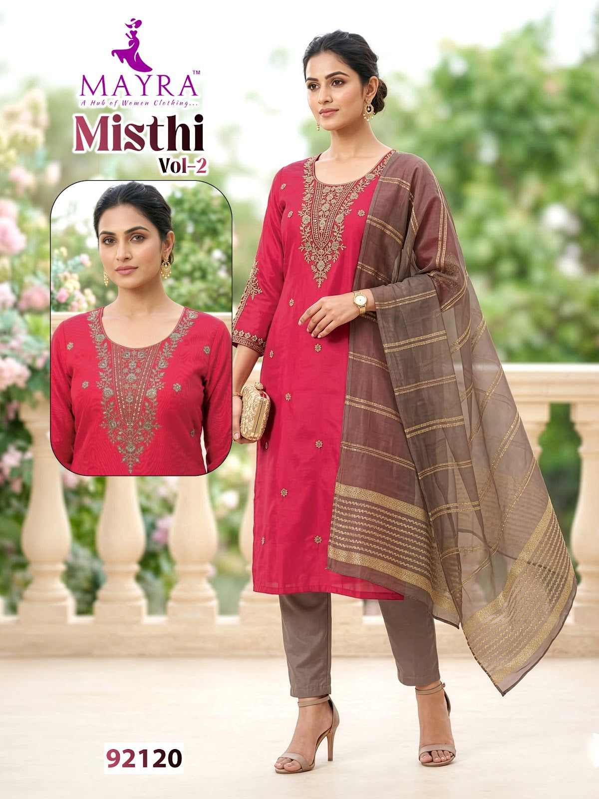 Misthi Vol 2 Mayra Roman Silk Readymade Pant Style Suits Wholesale Price