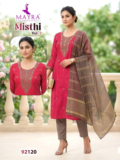 Misthi Vol 2 Mayra Roman Silk Readymade Pant Style Suits Wholesale Price