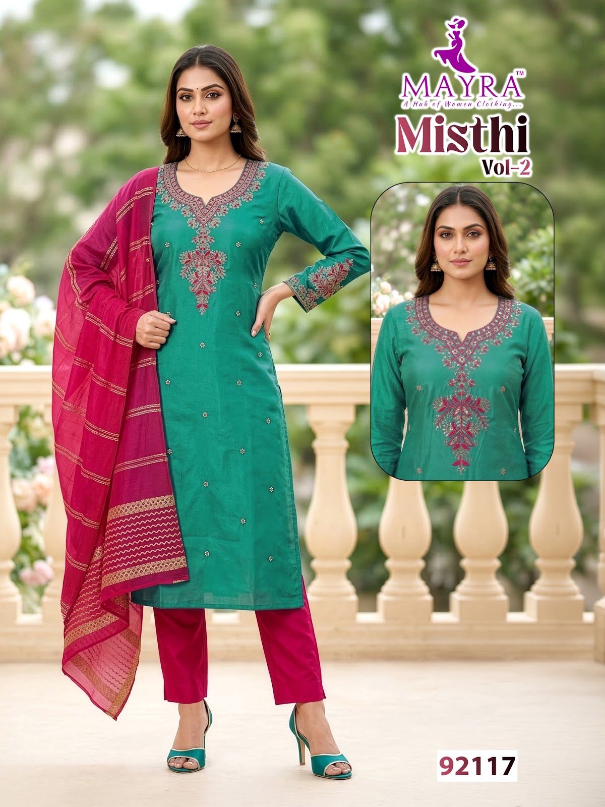 Misthi Vol 2 Mayra Roman Silk Readymade Pant Style Suits Wholesale Price
