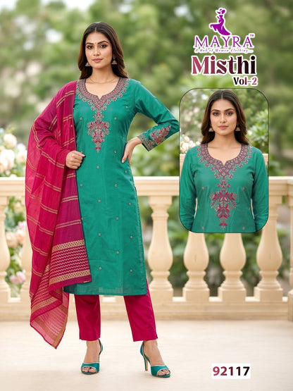 Misthi Vol 2 Mayra Roman Silk Readymade Pant Style Suits Wholesale Price