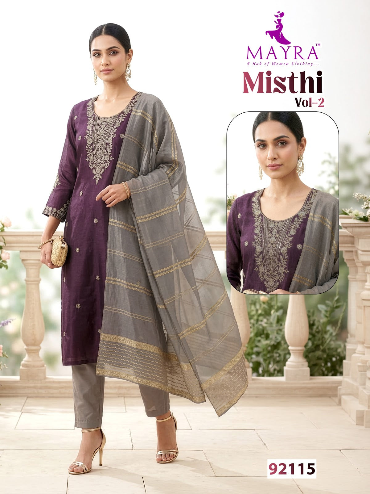 Misthi Vol 2 Mayra Roman Silk Readymade Pant Style Suits Wholesale Price