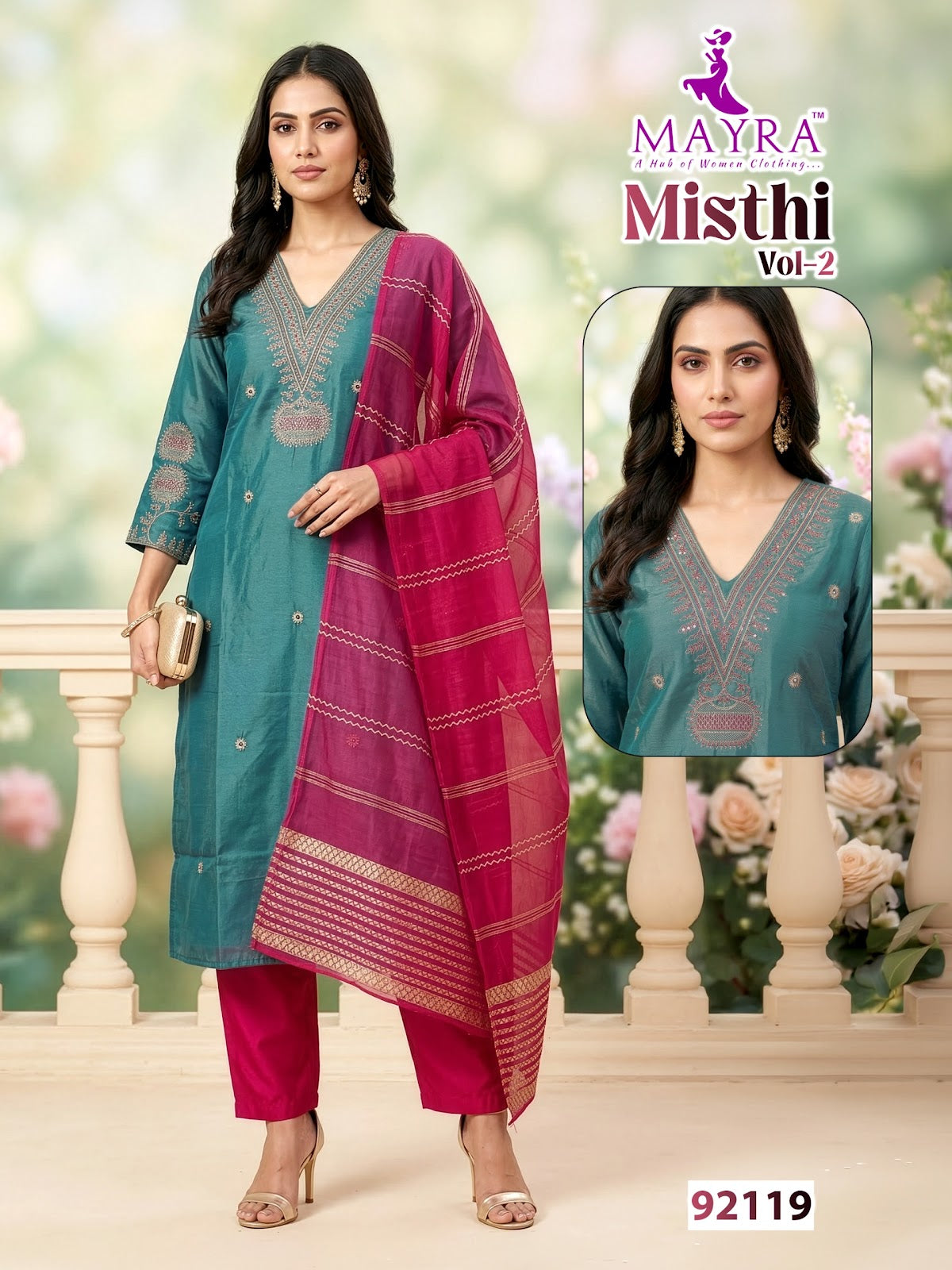 Misthi Vol 2 Mayra Roman Silk Readymade Pant Style Suits Wholesale Price