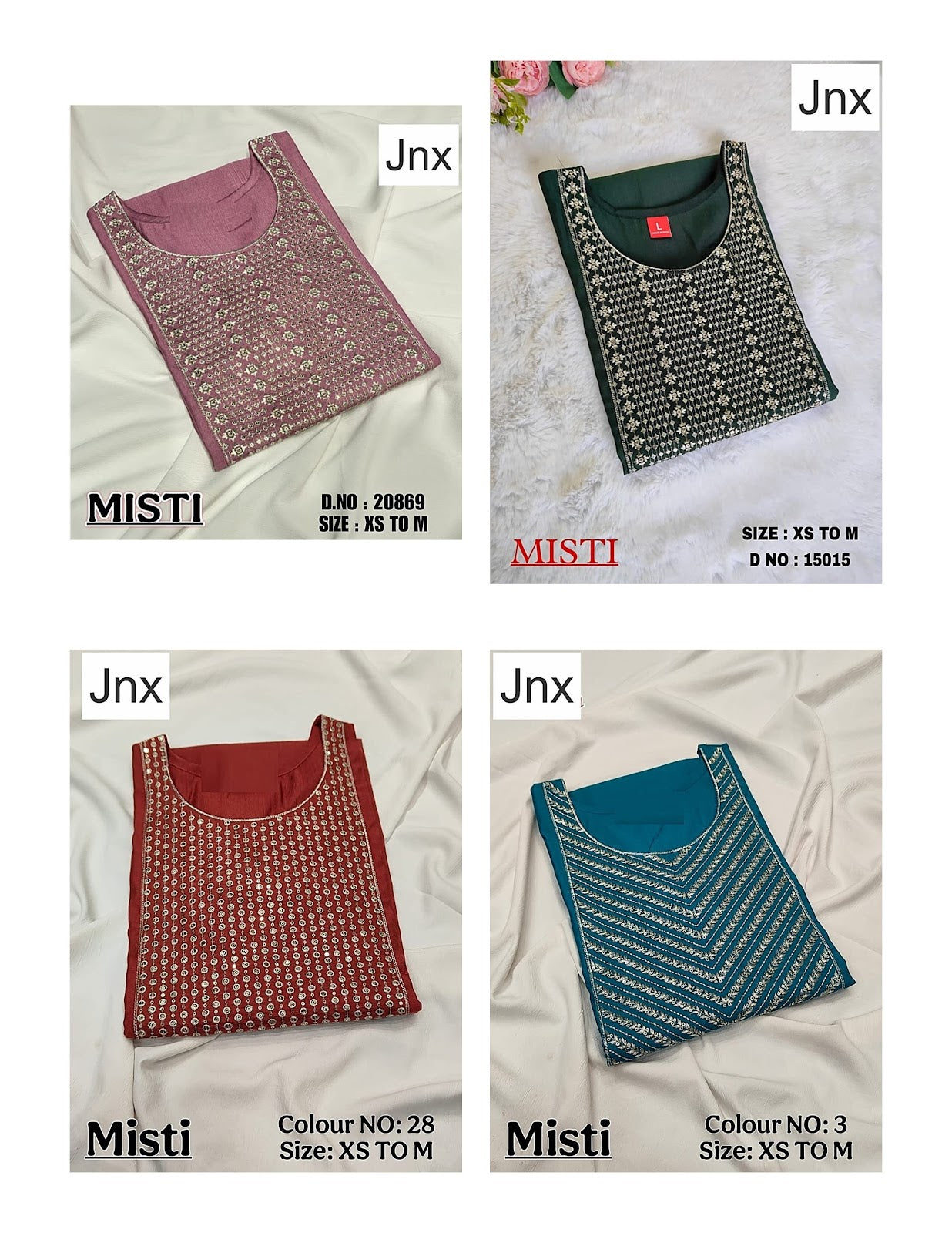 Misti 1811 Jnx Vertican Straight Cut Kurtis Wholesale Price