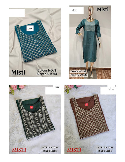 Misti Jnx Vatican Silk Long Straight Kurti Exporter Gujarat