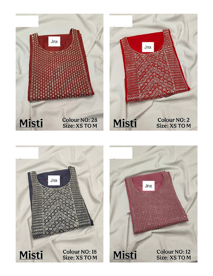 Misti Jnx Vatican Silk Long Straight Kurti Exporter Gujarat