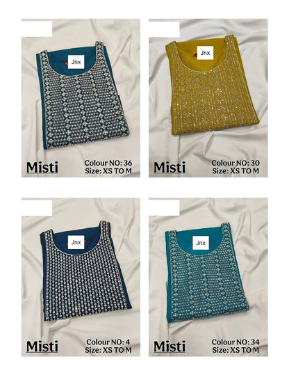 Misti Jnx Vatican Silk Long Straight Kurti Exporter Gujarat