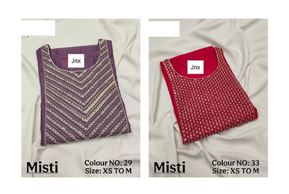 Misti Jnx Vatican Silk Long Straight Kurti Exporter Gujarat