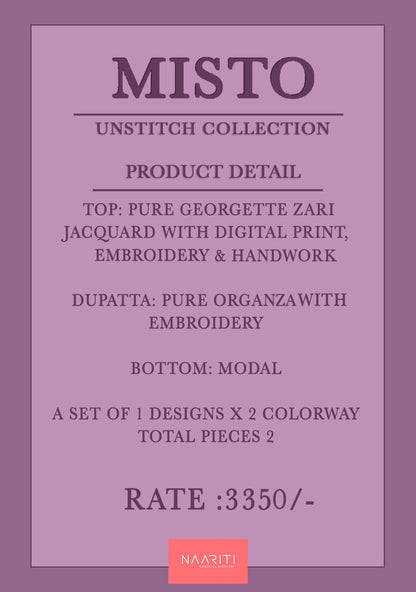 Misto Naariti Georgette Pant Style Suits Wholesaler Ahmedabad
