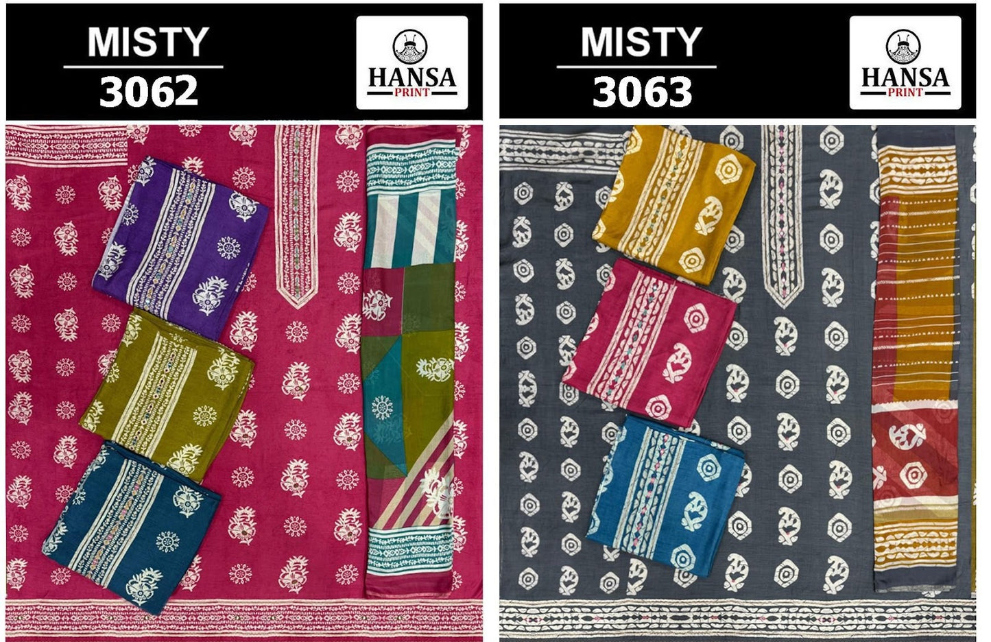 Misty Hansa Prints Muslin Salwar Suits Wholesale Price