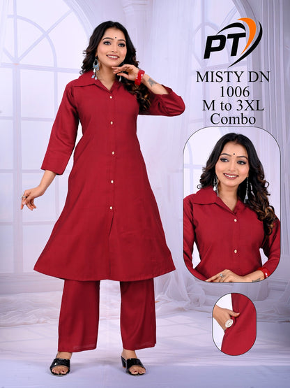 Misty Vol 1 Pt Vertican Kurti Plazzo Set Wholesale Price