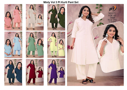 Misty Vol 3 Pt Vertican Kurti Pant Set Wholesale Price