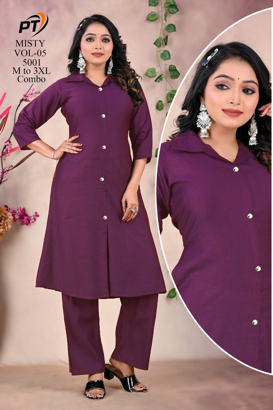 Misty Vol 5 Pt Vertican Kurti Pant Set Exporter Ahmedabad