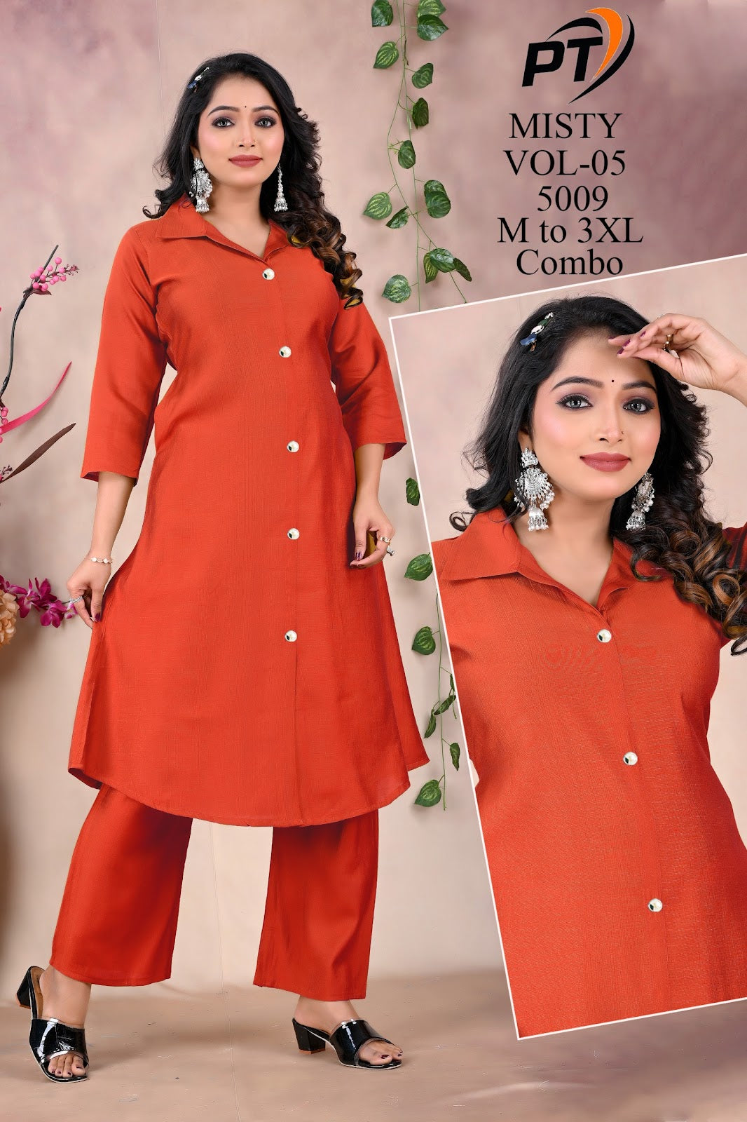 Misty Vol 5 Pt Vertican Kurti Pant Set Exporter Ahmedabad