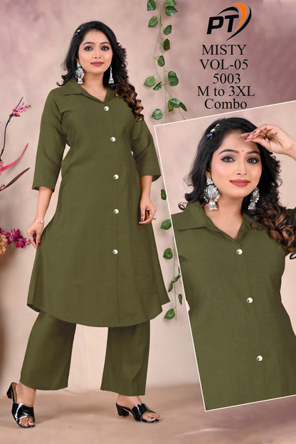 Misty Vol 5 Pt Vertican Kurti Pant Set Exporter Ahmedabad