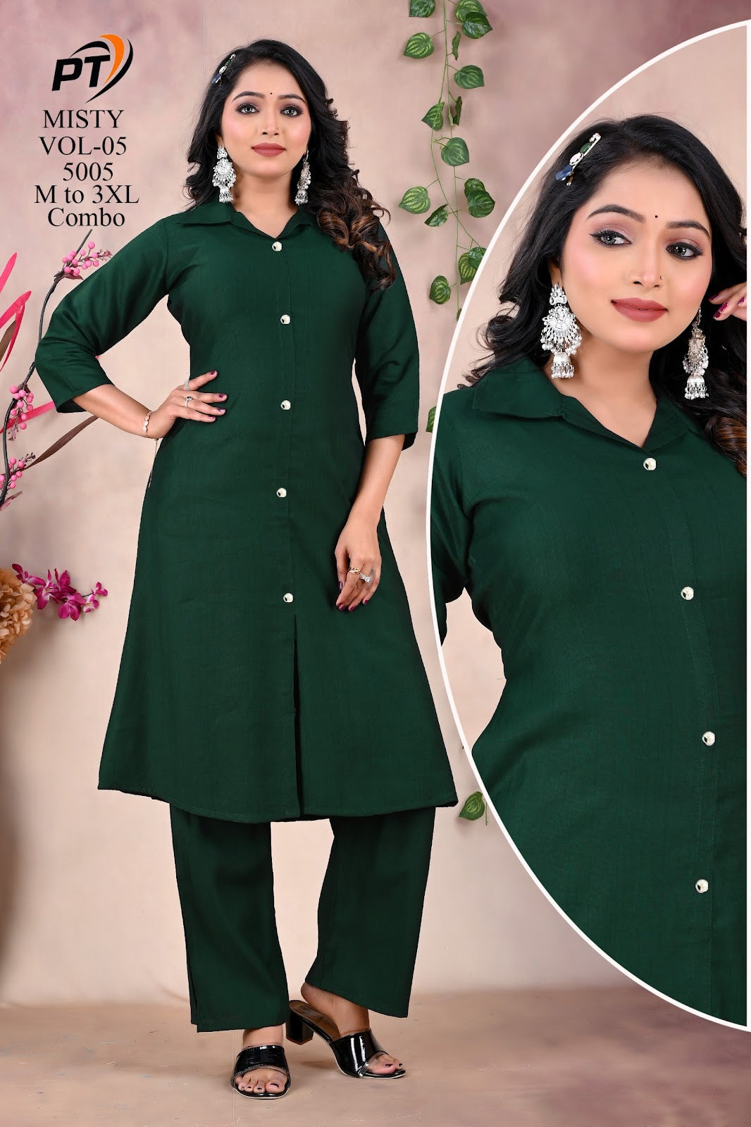 Misty Vol 5 Pt Vertican Kurti Pant Set Exporter Ahmedabad